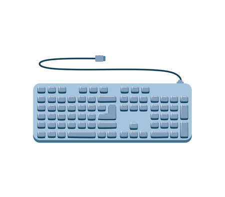 computer keyboard hardware isolated icon vector illustration designのイラスト素材