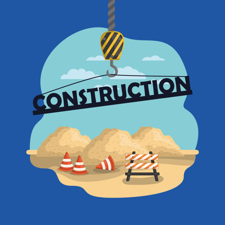 worker under construction place vector illustration design