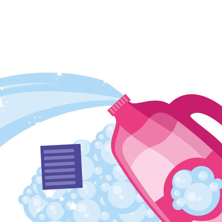 Cleaning detergent design, Object home work hygiene equipment domestic and housework theme Vector illustrationのイラスト素材