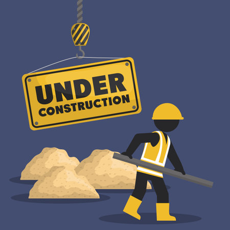 worker under construction place vector illustration design
