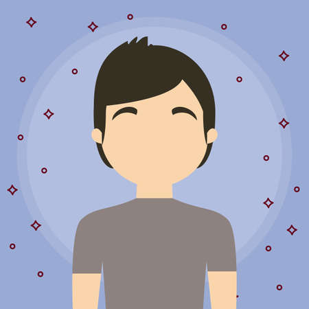 young man attractive avatar character vector illustration designのイラスト素材