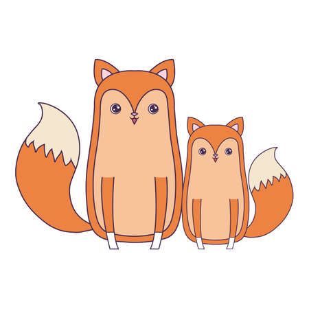 cute foxes animals isolated icon vector illustration designのイラスト素材
