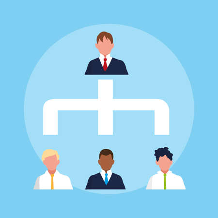 businessmen elegant with organization chart vector illustration designのイラスト素材