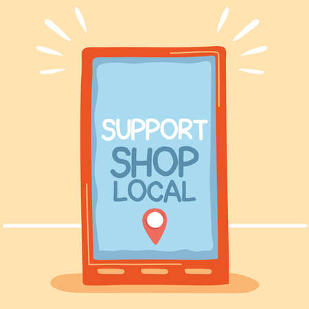 shop local, support local business vector illustration designのイラスト素材