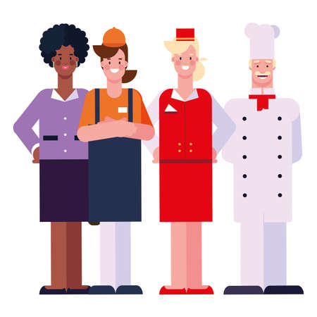 happy labor day - people professional occupation vector illustrationのイラスト素材