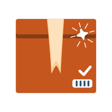 cardboard box, delivery and packaging on white background vector illustration designのイラスト素材