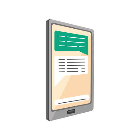 screen of smartphone with dialog bubbles vector illustration designのイラスト素材