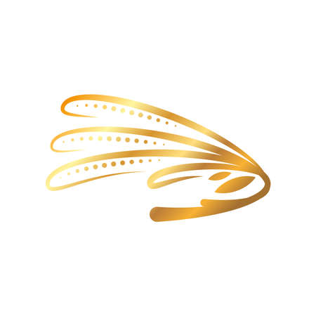 golden floral ornament on white background vector illustration designのイラスト素材