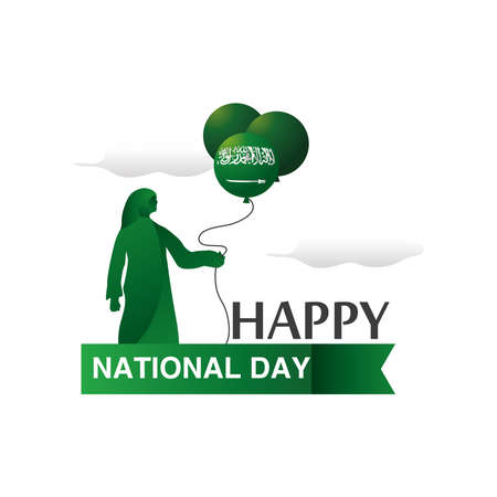 happy national day, Kingdom of Saudi Arabia vector illustration designのイラスト素材
