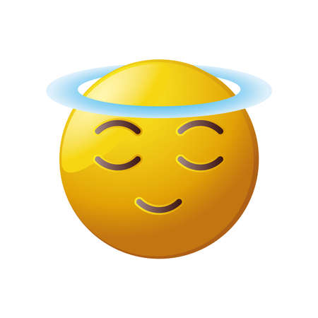 angel emoticon on white background vector illustration designのイラスト素材