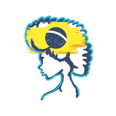 person celebrating the independence of Brazil vector illustration designのイラスト素材