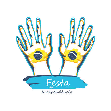 Brazil independence day celebration greeting card vector illustration designのイラスト素材