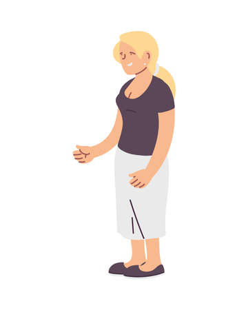 blond woman design, Girl female person people human and social media theme Vector illustrationのイラスト素材