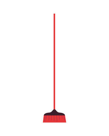 broom long wooden handle tool for cleaning vector illustration designのイラスト素材