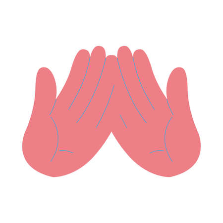 Sign with open hands design of People arm finger person learn communication healthcare theme Vector illustrationのイラスト素材