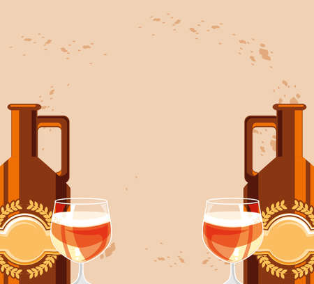 jar and cup of beer oktoberfest festival icon vector illustration designのイラスト素材