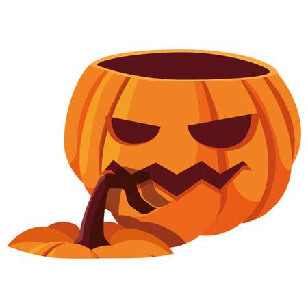pumpkin happy halloween celebration design vector illustrationのイラスト素材