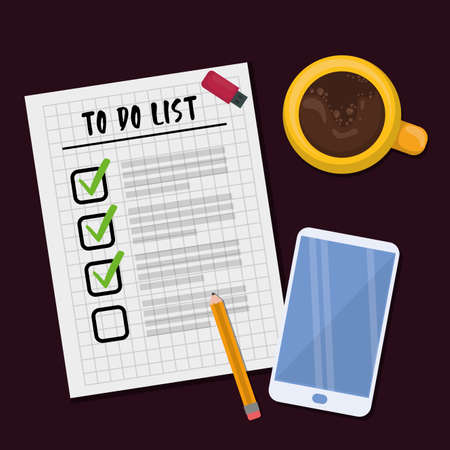 checklist document with supply vector illustration designのイラスト素材