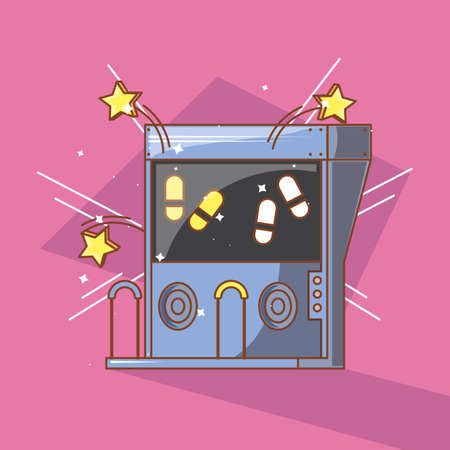 classic video game console of coins with dancing steps vector illustration designのイラスト素材