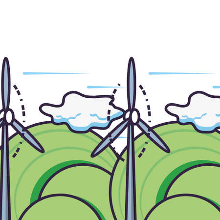 windmills air power isolated icon vector illustration designのイラスト素材