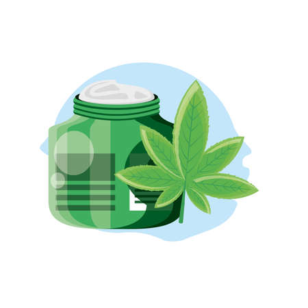 cannabis bottle product with pomade vector illustration designのイラスト素材