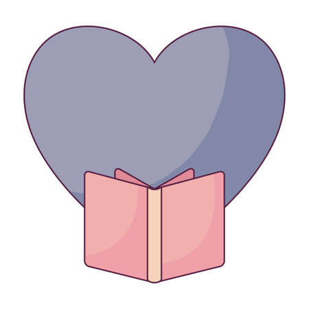 textbook open with heart isolated icon vector illustration designのイラスト素材