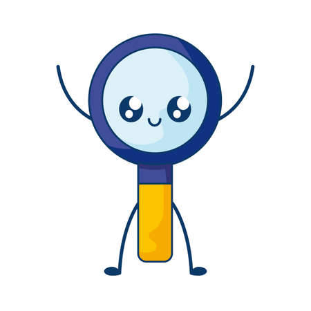 search magnifying glass kawaii style vector illustration designのイラスト素材
