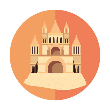 summer time holiday sand castle vector illustrationのイラスト素材