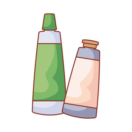 set of creams tubes cosmetics illustration designのイラスト素材