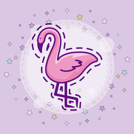 patch of cute Flemish and stars vector illustration designのイラスト素材