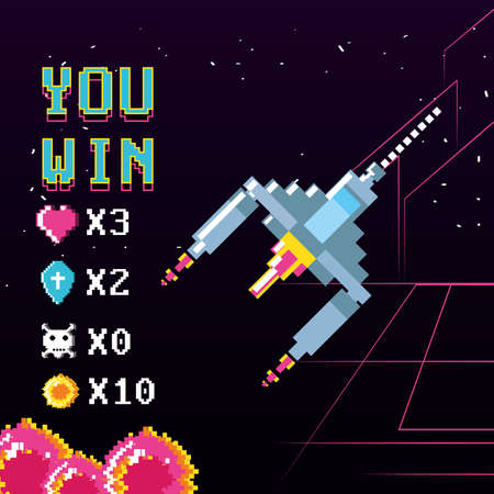 classic video game console of coins vector illustration designのイラスト素材