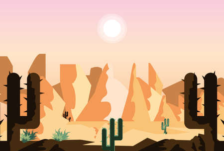 desert landscape scene nature icon vector illustration designのイラスト素材