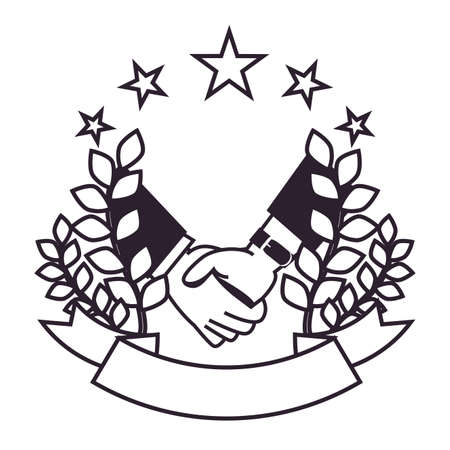 handshake business cartoon flat design vector illustrationのイラスト素材