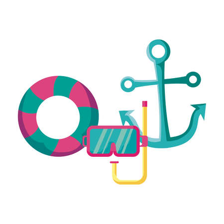 snorkel with float and anchor vector illustration designのイラスト素材