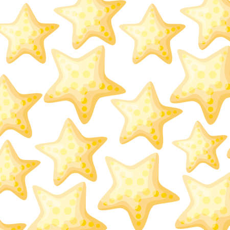 pattern cute starfishes animals background vector illustration designのイラスト素材