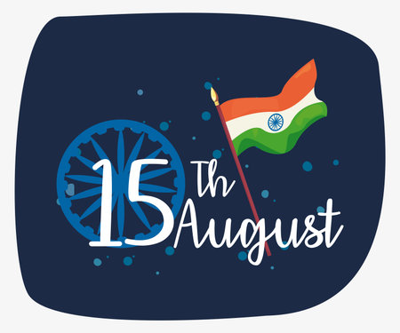 indian happy independence day celebration greeting card vector illustration