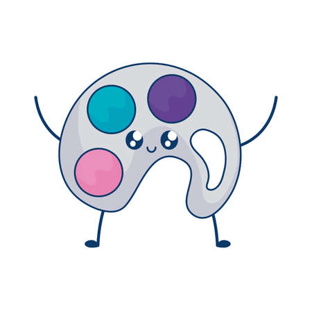 paint colors palette kawaii style vector illustration designのイラスト素材