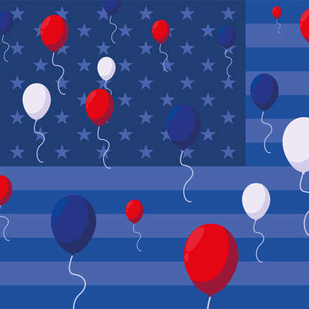 happy labor day - balloons decoration celebration background vector illustrationのイラスト素材