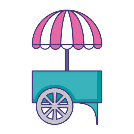 carnival kiosk with umbrella isolated icon vector illustration designのイラスト素材
