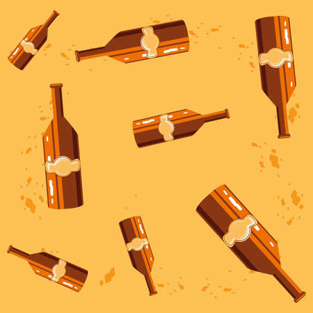 bottles beers oktoberfest pattern background vector illustration designのイラスト素材