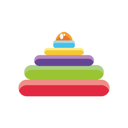 pyramid, kids toy on white background vector illustration designのイラスト素材