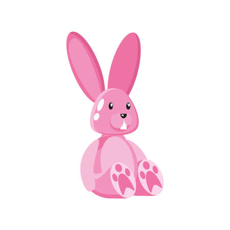 toy rabbit, rubber animal on white background vector illustration designのイラスト素材