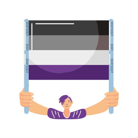 person celebrating pride day on white background vector illustration designのイラスト素材