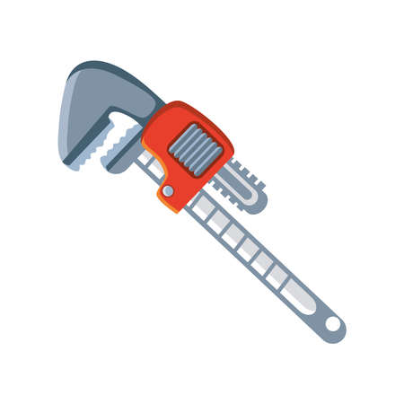 pipe wrench tool on white background vector illustration designのイラスト素材