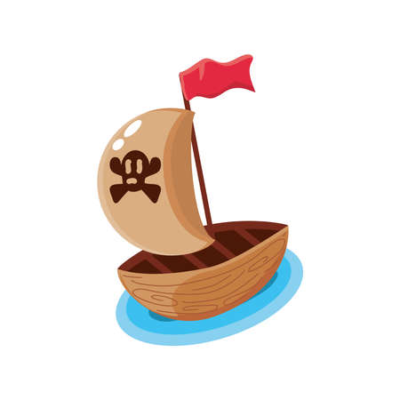 ship, kids toys on white background vector illustration designのイラスト素材