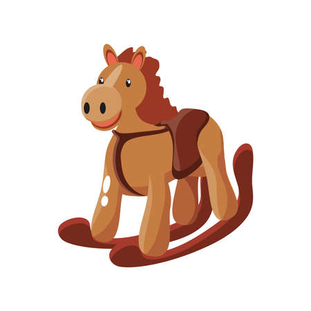 horse, wooden animal on white background vector illustration designのイラスト素材