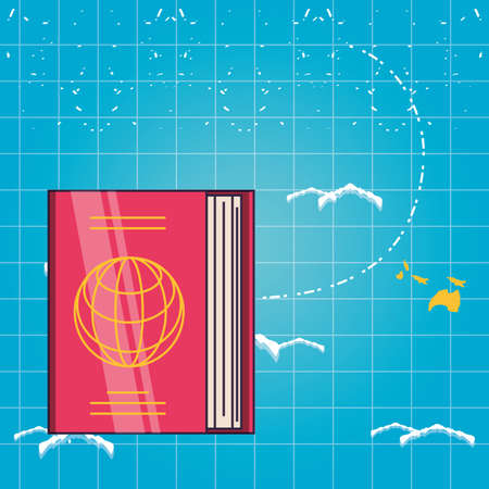 passport document travel with world planet vector illustration designのイラスト素材