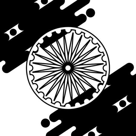 ashoka chakra emblematic icon indian vector illustration designのイラスト素材