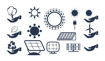 eco and energy icon set pack, High Quality variety symbols Vector illustrationのイラスト素材