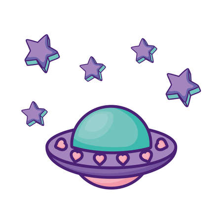 alien retro device with color pastel vector illustration designのイラスト素材